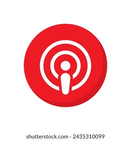 Podcast icon vector in flat style. Podcasting sign symbol