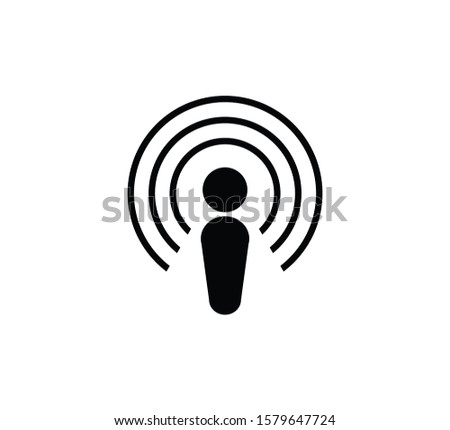 Podcast icon vector flat style illustration