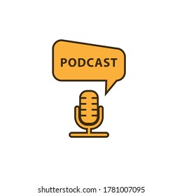 Podcast icon. Vector illustration can be used for topics web, podcasting, radio, journalist concept