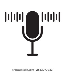 Podcast icon vector illustration. Microphone icon vector . mike icon .Broadcast vector . audio icon . communication vector .