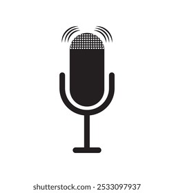 Vektorgrafik eines Podcasts. Mikrofon-Icon-Vektor . Mikrofon-Symbol .Broadcast-Vektor . Audio-Icon . Kommunikationsvektor .
