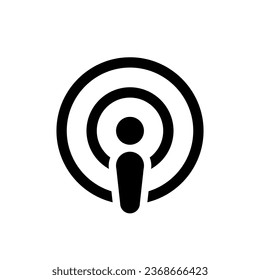 Vector de icono de podcast aislado en fondo blanco. Símbolo de señal de podcasting