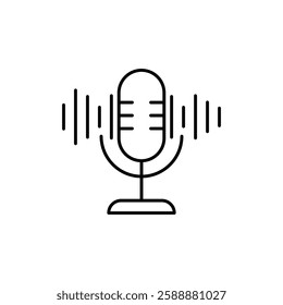 Podcast Icon Vector logo set flat