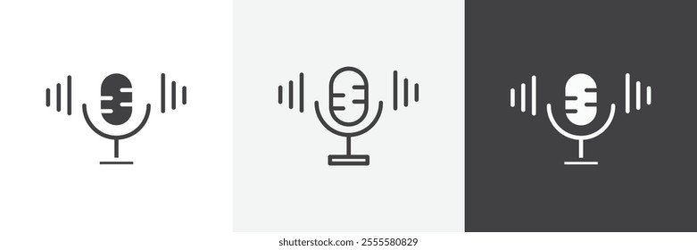 Podcast icon vector set for ui designs