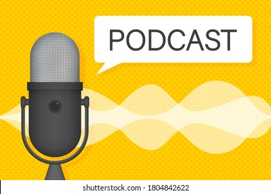 Podcast Symbol, Vektorsymbol in flach isometrischem Stil einzeln auf Farbhintergrund. Vektorgrafik.
