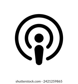 Podcast icon vector in trendy style. Podcasting sign symbol