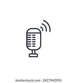 Icono de podcast. vector.Trazo editable.signo de estilo lineal para el uso de diseño web,logo.Ilustración de símbolo.