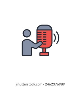 Podcast icon. vector.Editable stroke.linear style sign for use web design,logo.Symbol illustration.