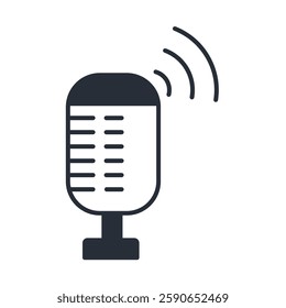 Podcast icon. vector.Editable stroke.linear style sign for use web design,logo.Symbol illustration.