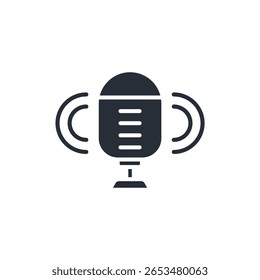 icono de podcast. Vector. Trazo editable. signo de estilo lineal para uso Diseño web, logotipo. Ilustración de símbolo.
