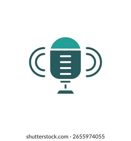 icono de podcast. Vector. Trazo editable. signo de estilo lineal para uso Diseño web, logotipo. Ilustración de símbolo.