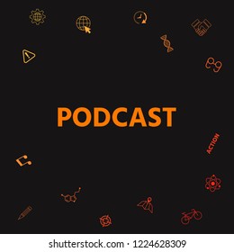 Podcast - icon for web and mobile app. Graphic elements for your design