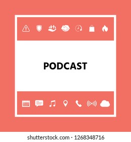 Podcast - icon for web and mobile app. Graphic elements for your design
