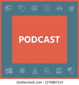 Podcast - icon for web and mobile app. Graphic elements for your design