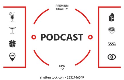 Podcast - icon for web and mobile app. Graphic elements for your design