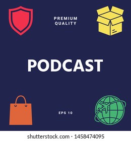 Podcast - icon for web and mobile app. Graphic elements for your design