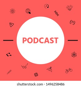 Podcast - icon for web and mobile app. Graphic elements for your design