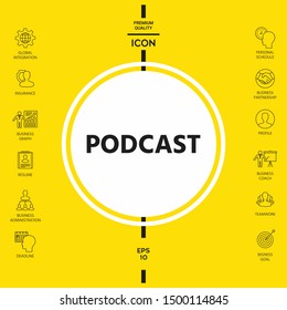 Podcast - icon for web and mobile app. Graphic elements for your design