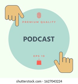 Podcast - icon for web and mobile app. Graphic elements for your design