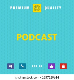 Podcast - icono para la aplicación web y móvil. Elementos gráficos para el diseño