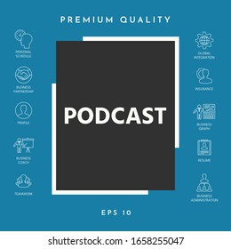 Podcast - icon for web and mobile app. Graphic elements for your design
