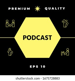 Podcast - Icon für Web- und mobile App. Grafische Elemente für Ihr Design
