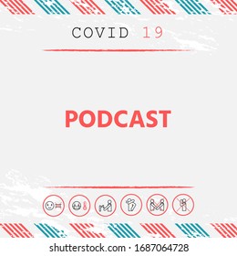 Podcast - Icon für Web- und mobile App. Grafische Elemente für Ihr Design