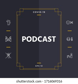 Podcast - icon for web and mobile app. Graphic elements for your design