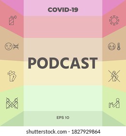 Podcast - icon for web and mobile app. Graphic elements for your design