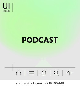 Podcast - Symbol für Web- und Mobile-App, Elemente für Ihr Design