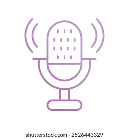 Icono de podcast con Vector de fondo blanco Ilustración de stock