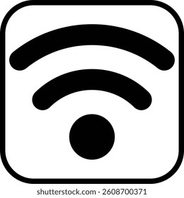 Podcast icon.  wifi access signal icon. Black, line style,  on white background. in black color. Perfect for web and app interfaces, presentations, infographics, etc
