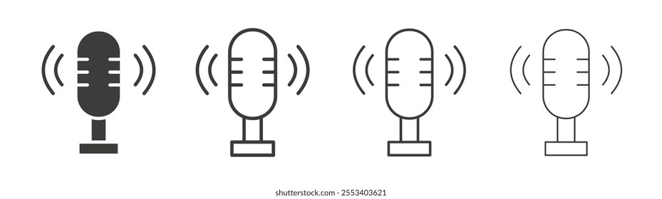 Podcast icons collection. vector set in black color