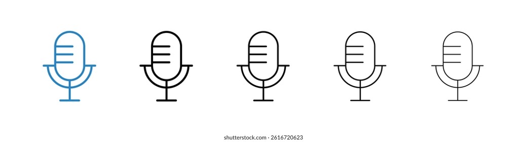 Podcast icons collection vectors for web ui
