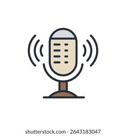podcast icons isolated on White Background. Flat style design
