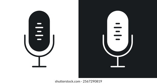 Podcast icons in solid black and white colors