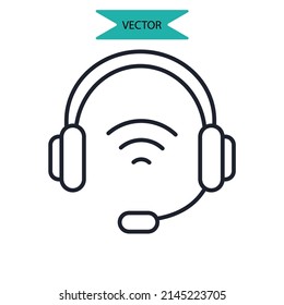 símbolos de iconos de podcast elementos vectoriales para web infográfica