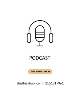 podcast icons  symbol vector elements for infographic web