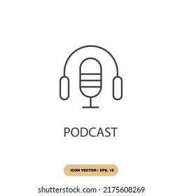podcast icons  symbol vector elements for infographic web