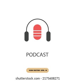 podcast icons  symbol vector elements for infographic web