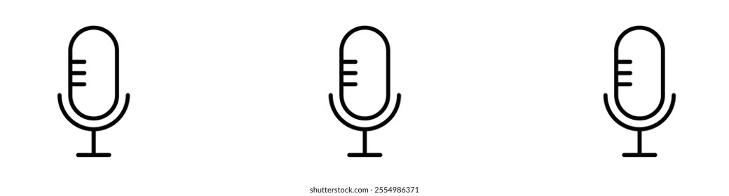 Podcast icons in tree different stroke sizes