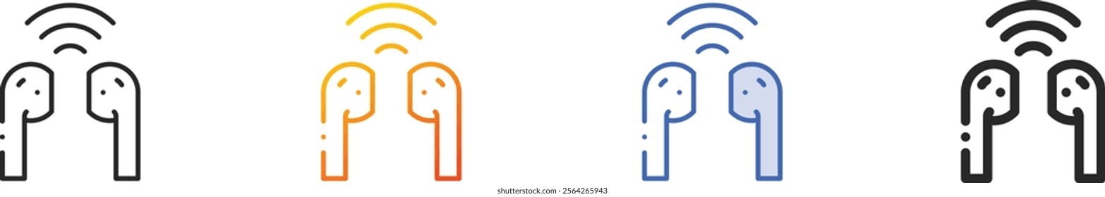 podcast icon.Thin Linear, Gradient, Blue Stroke and bold Style Design Isolated On White Background