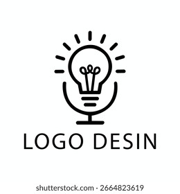 Podcast and Idea Logo with Light Bulb