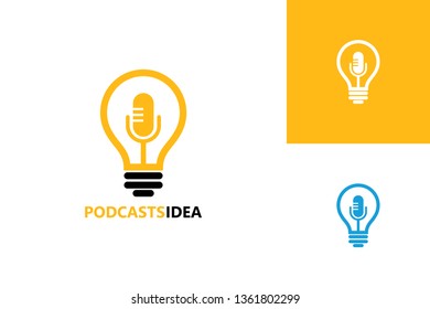 Podcast Idea Logo Template Design Vector, Emblem, Design Concept, Creative Symbol, Icon
