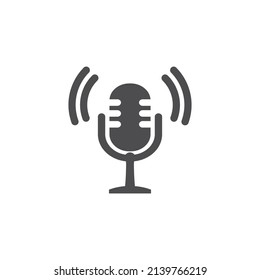 vector de icono de ilustración de podcast, diseño plano de podcast