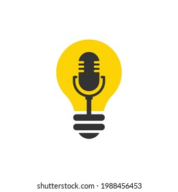 Podcast inspiration logo template vector illustration