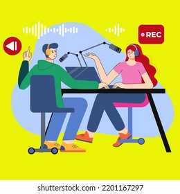 Podcast International Podcast Day Illustration Vector Graphics 