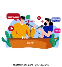 Podcast International Podcast Day Illustration Vector Graphics 