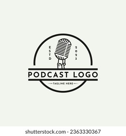 Podcast interview logo design concept