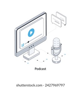 Podcast  isometric stock illustration. EPS File stock illustration
